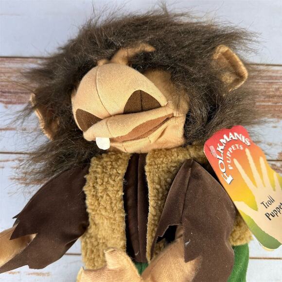 Folkmanis Troll Puppet with No Hedgehog Finger Puppet Fantasy Collectible - Picture 2 of 6